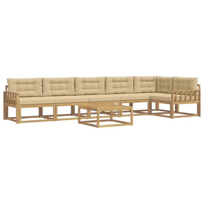 Set de canapele de exterior 7 pcs Alb și Bej 79 x 79 x 37 cm WALTI