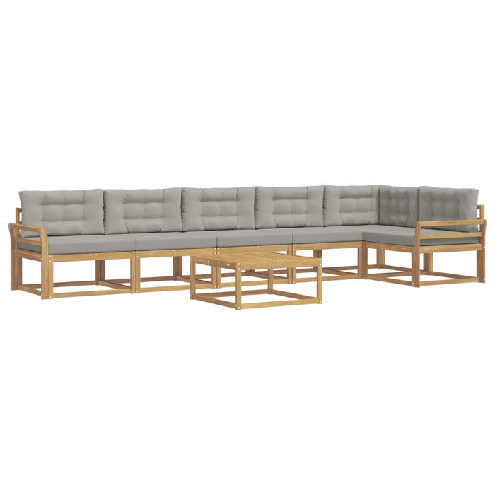 Set de canapele de exterior 7 pcs Alb și gri deschis WALTI