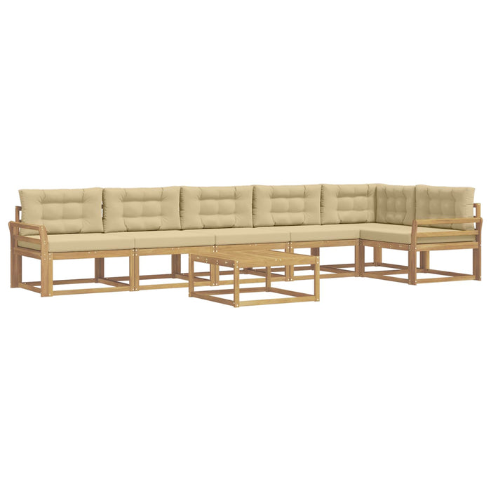 Set de canapele de exterior 7 pcs Alb și Bej 79 x 79 x 37 cm WALTI