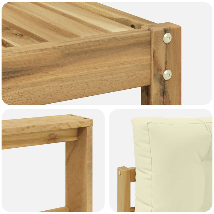 Set de canapele de exterior 7 pcs Alb și crem 79 x 79 x 37 cm WALTI