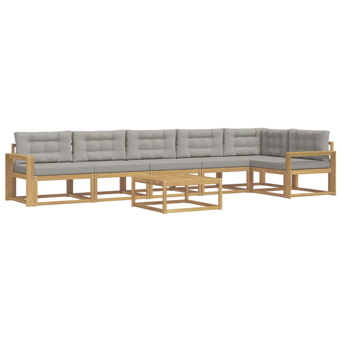 Set de canapele de exterior 7 pcs Alb și gri deschis WALTI