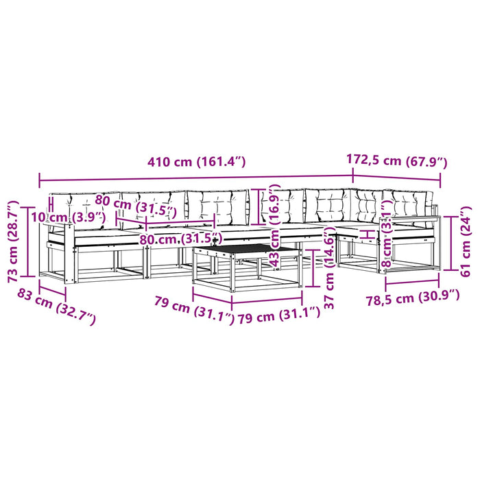 Set de canapele de exterior 7 pcs Alb și antracit WALTI