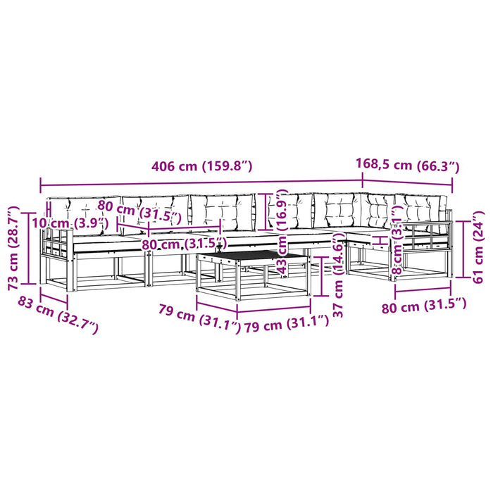 Set de canapele de exterior 7 pcs Alb și antracit WALTI