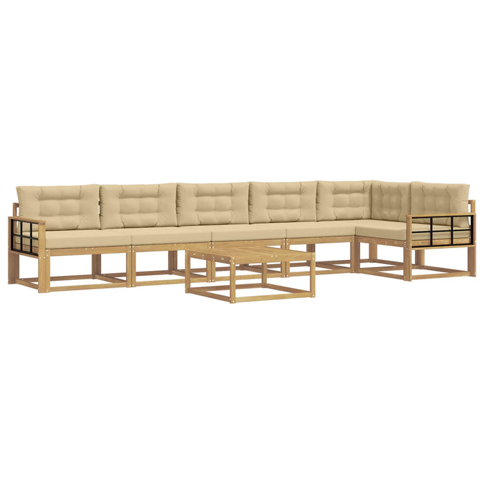 Set de canapele de exterior 7 pcs Alb și Bej 79 x 79 x 37 cm WALTI