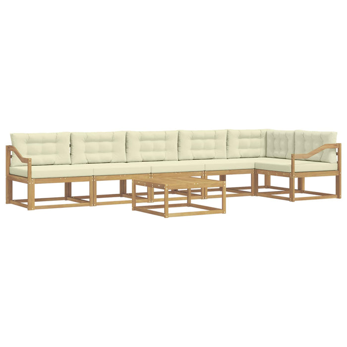 Set de canapele de exterior 7 pcs Alb și crem 79 x 79 x 37 cm WALTI