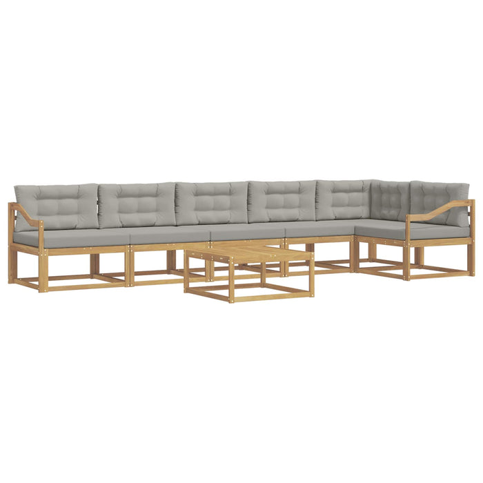 Set de canapele de exterior 7 pcs Alb și gri deschis WALTI