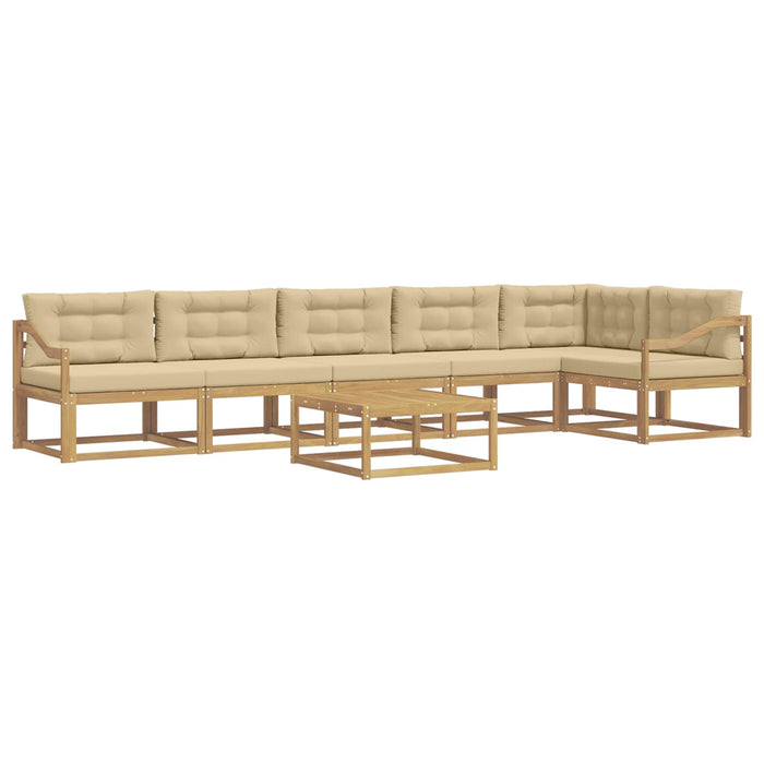 Set de canapele de exterior 7 pcs Alb și Bej 79 x 79 x 37 cm WALTI