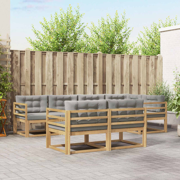 Set de canapele de exterior 6 pcs Alb și gri deschis Poliester WALTI