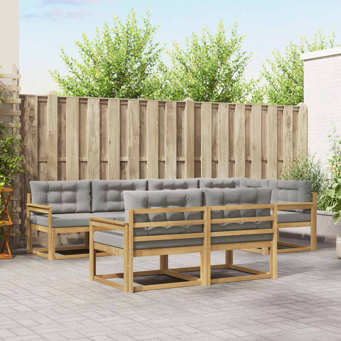 Set de canapele de exterior 6 pcs Alb și gri deschis Poliester WALTI