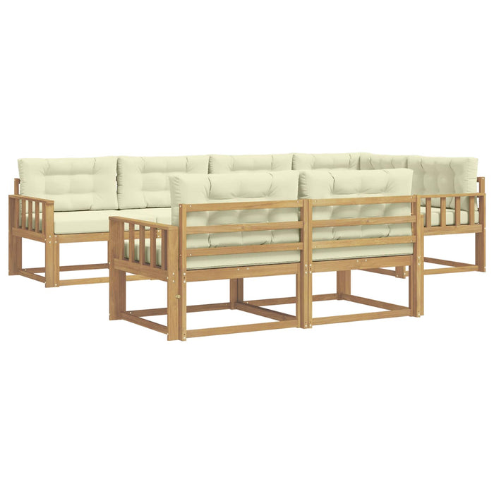Set de canapele de exterior 6 pcs Alb și crem Poliester WALTI