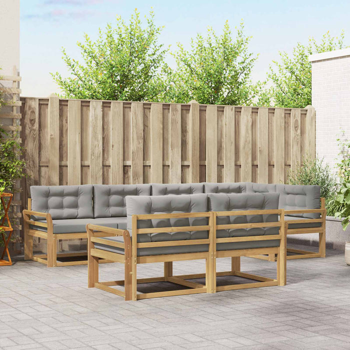 Set de canapele de exterior 6 pcs Alb și gri deschis Poliester WALTI