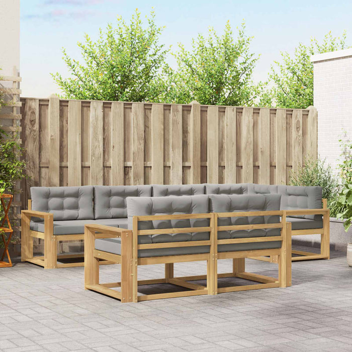 Set de canapele de exterior 6 pcs Alb și gri deschis Poliester WALTI