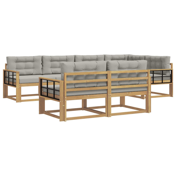 Set de canapele de exterior 6 pcs Alb și gri deschis Poliester WALTI