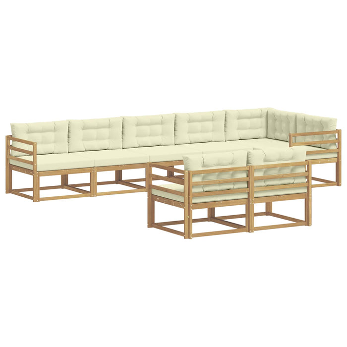 Set de canapele de exterior 6 pcs Alb și crem Poliester WALTI