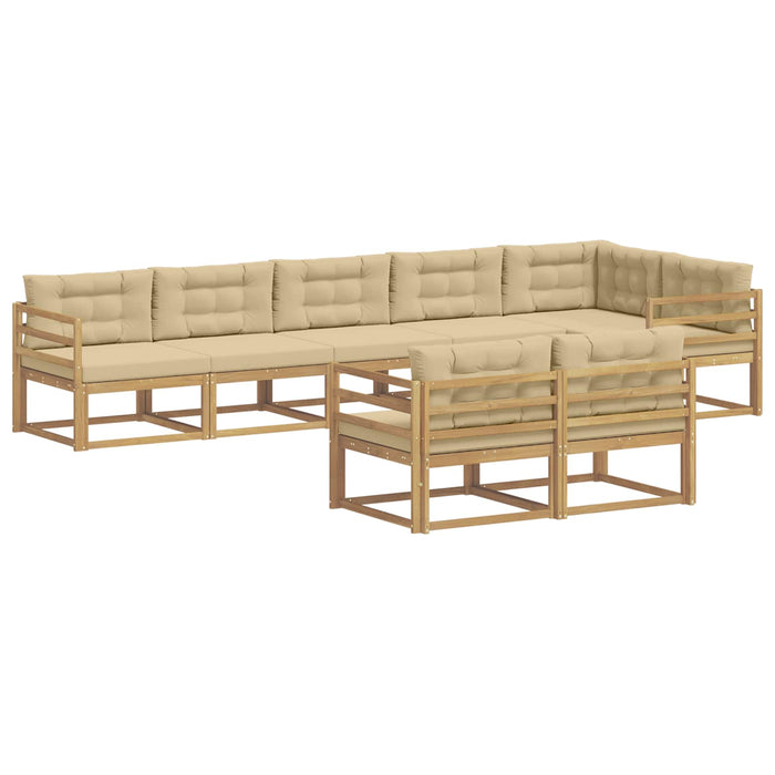 Set de canapele de exterior cu pernă 6 pcs Alb și Bej Poliester WALTI