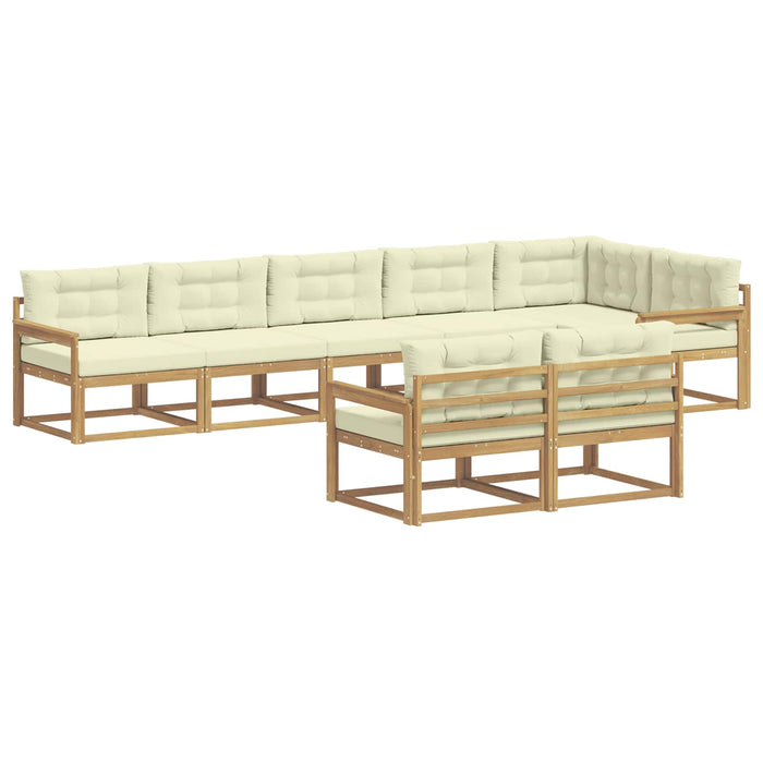 Set de canapele de exterior 6 pcs Alb și crem Poliester WALTI