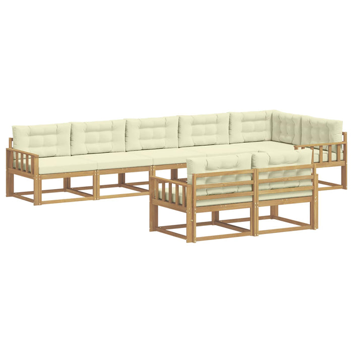 Set de canapele de exterior 6 pcs Alb și crem Poliester WALTI