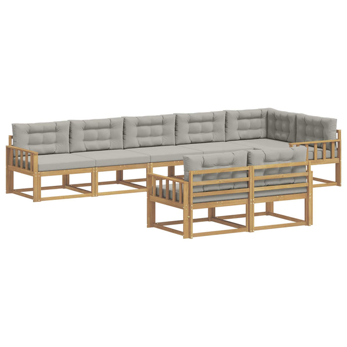 Set de canapele de exterior 6 pcs Alb și gri deschis Poliester WALTI