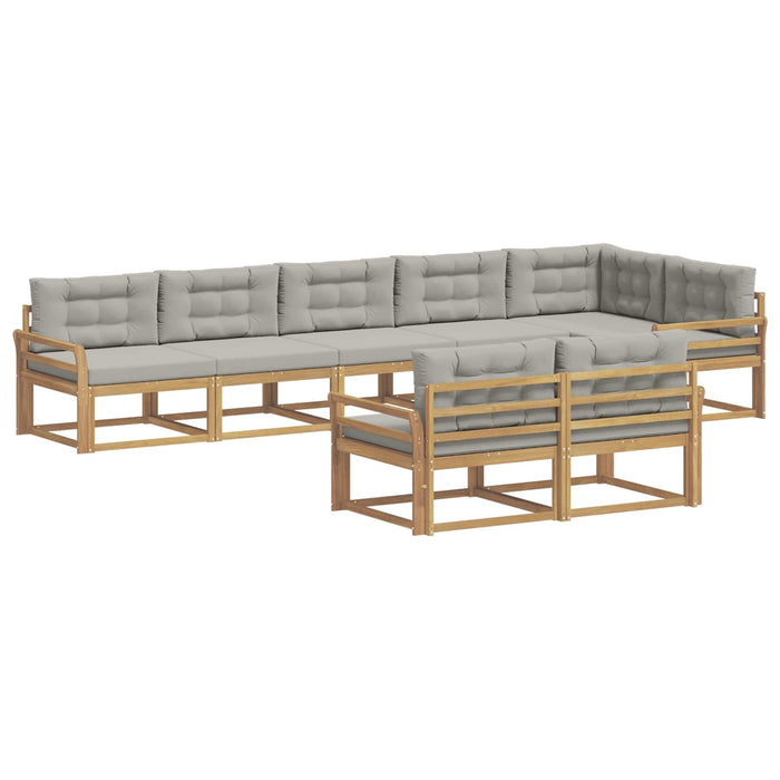 Set de canapele de exterior 6 pcs Alb și gri deschis Poliester WALTI