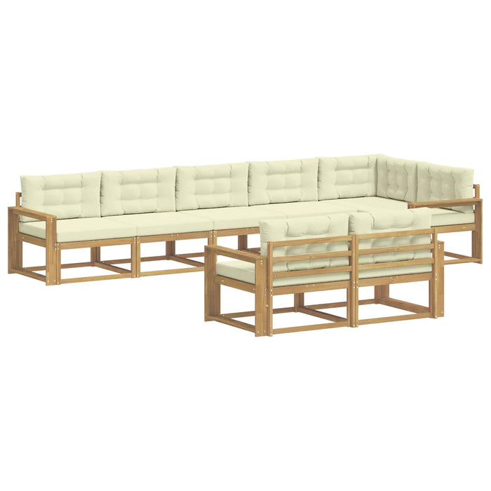 Set de canapele de exterior 6 pcs Alb și crem Poliester WALTI