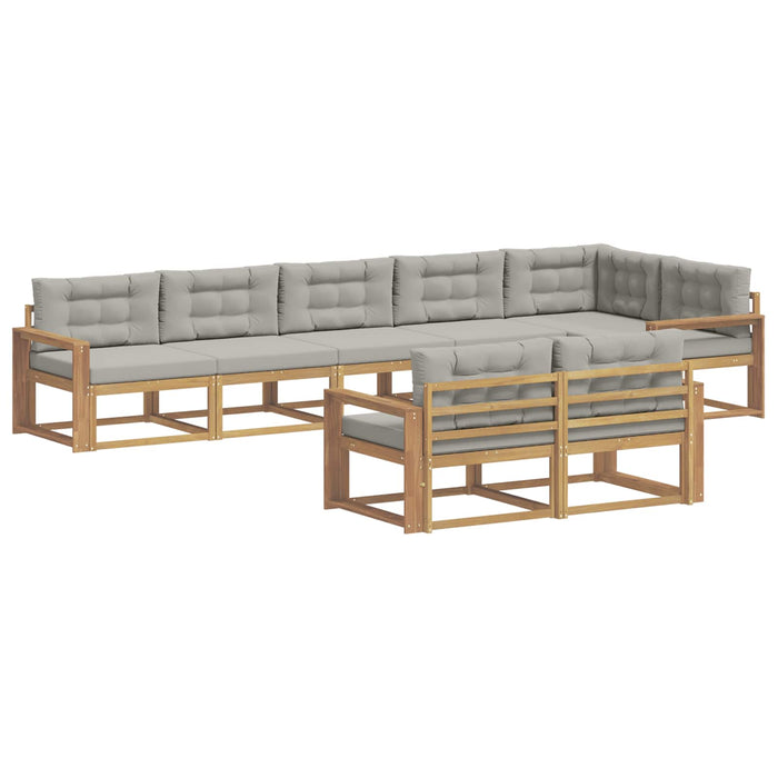 Set de canapele de exterior 6 pcs Alb și gri deschis Poliester WALTI