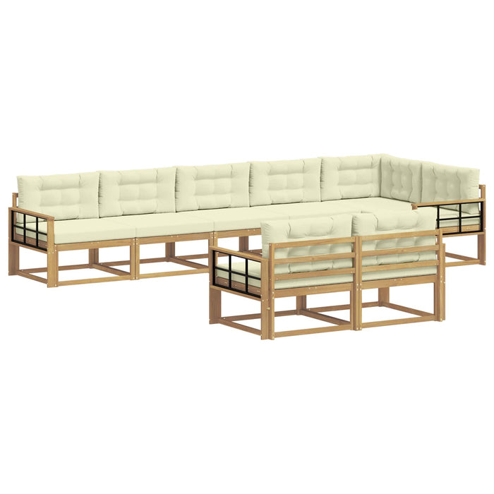 Set de canapele de exterior 6 pcs Alb și crem Poliester WALTI