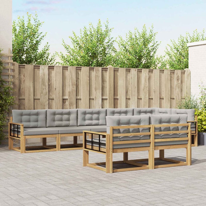 Set de canapele de exterior 6 pcs Alb și gri deschis Poliester WALTI