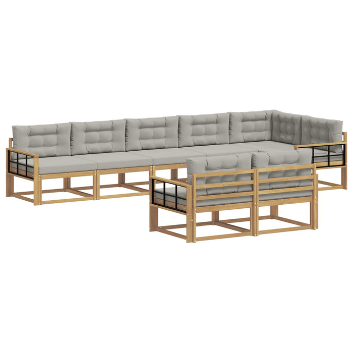 Set de canapele de exterior 6 pcs Alb și gri deschis Poliester WALTI