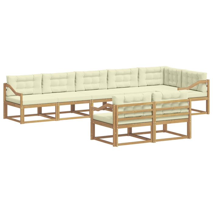 Set de canapele de exterior 6 pcs Alb și crem Poliester WALTI