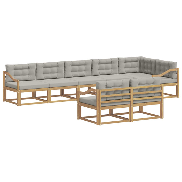 Set de canapele de exterior 6 pcs Alb și gri deschis Poliester WALTI