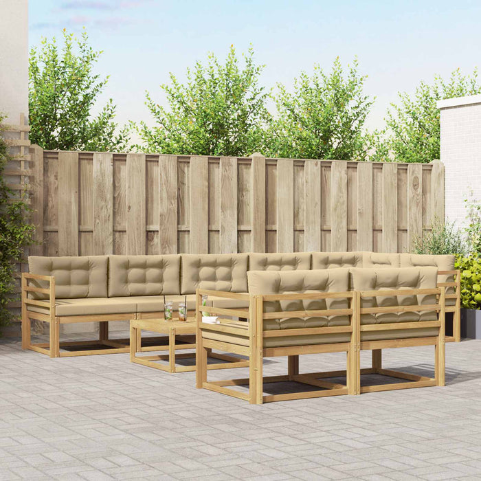 Set de canapele de exterior 9 pcs Alb și Bej 79 x 79 x 37 cm WALTI