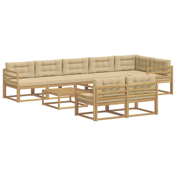 Set de canapele de exterior 9 pcs Alb și Bej 79 x 79 x 37 cm WALTI