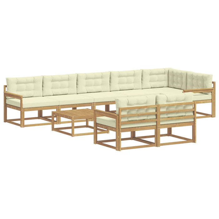 Set de canapele de exterior 9 pcs Alb și crem 79 x 79 x 37 cm WALTI