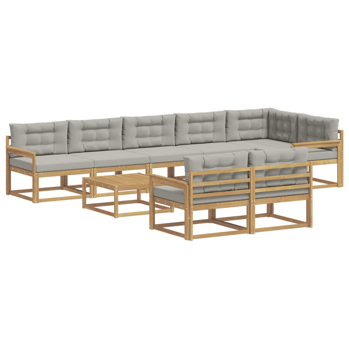 Set de canapele de exterior 9 pcs Alb și gri deschis WALTI