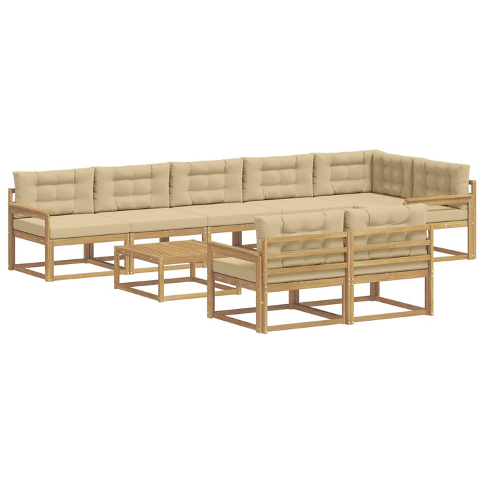 Set de canapele de exterior 9 pcs Alb și Bej 79 x 79 x 37 cm WALTI
