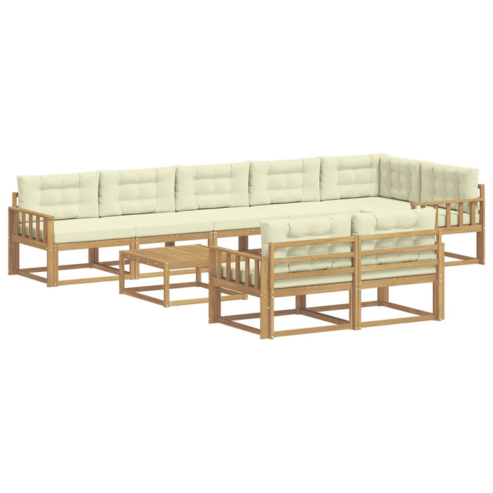 Set de canapele de exterior 9 pcs Alb și crem 79 x 79 x 37 cm WALTI
