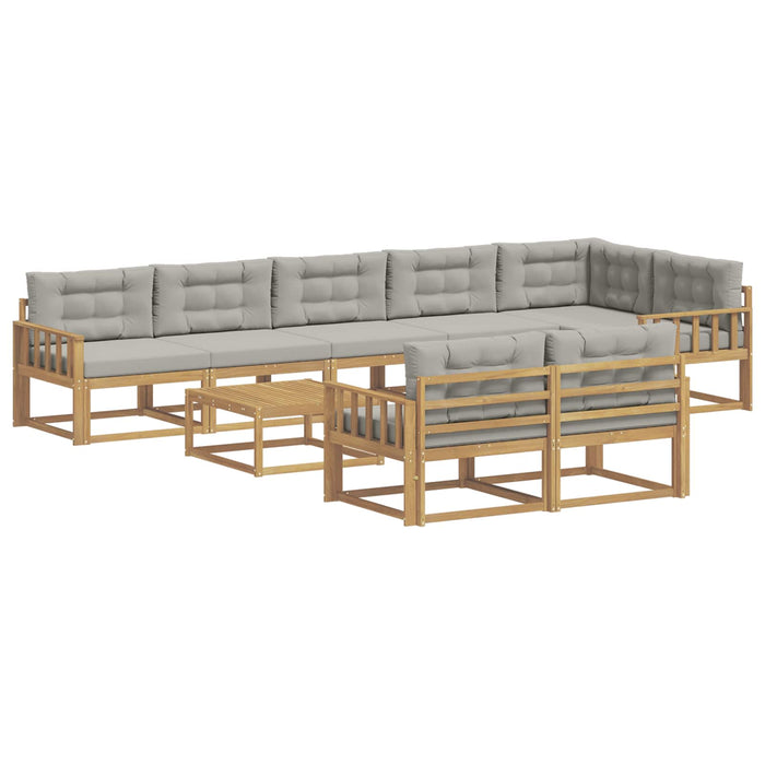 Set de canapele de exterior 9 pcs Alb și gri deschis WALTI