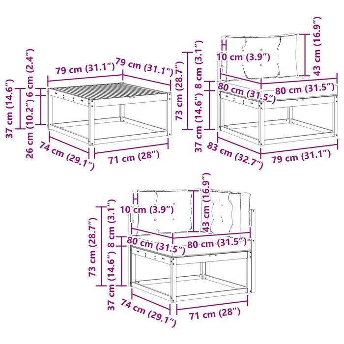Set de canapele de exterior 9 pcs Alb și gri deschis WALTI