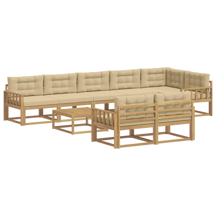 Set de canapele de exterior 9 pcs Alb și Bej 79 x 79 x 37 cm WALTI