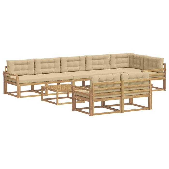 Set de canapele de exterior 9 pcs Alb și Bej 79 x 79 x 37 cm WALTI