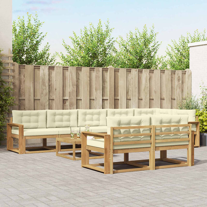 Set de canapele de exterior 9 pcs Alb și crem 79 x 79 x 37 cm WALTI