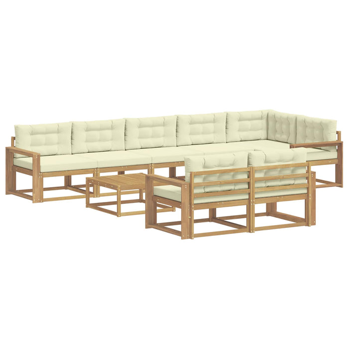 Set de canapele de exterior 9 pcs Alb și crem 79 x 79 x 37 cm WALTI