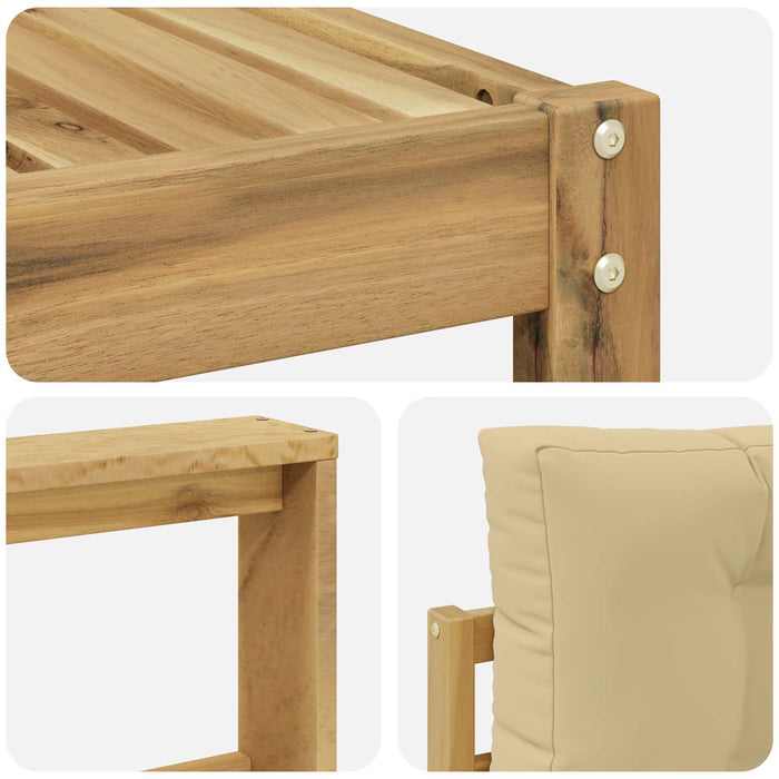 Set de canapele de exterior 9 pcs Alb și Bej 79 x 79 x 37 cm WALTI