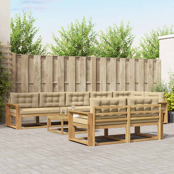 Set de canapele de exterior 9 pcs Alb și Bej 79 x 79 x 37 cm WALTI