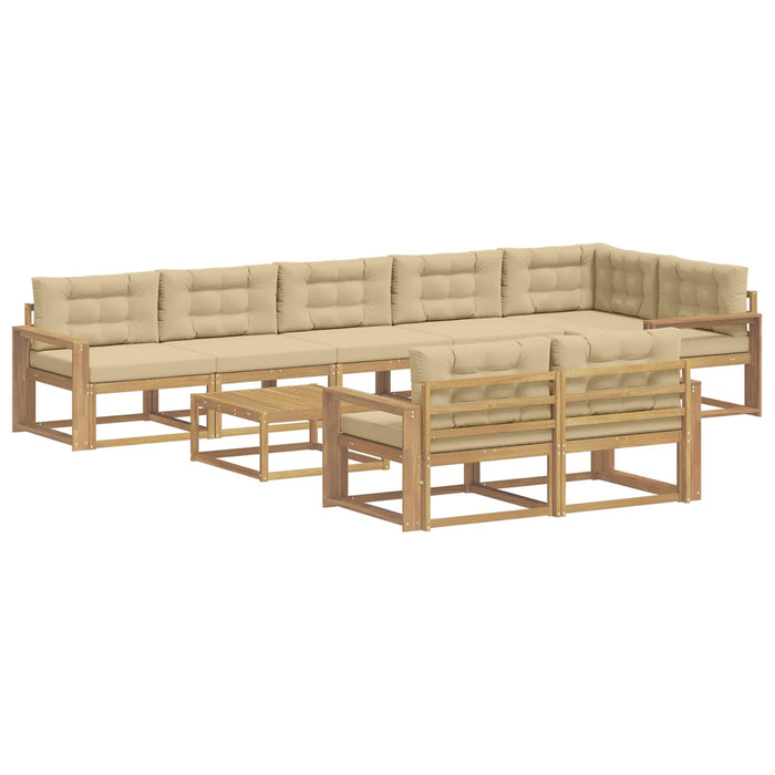 Set de canapele de exterior 9 pcs Alb și Bej 79 x 79 x 37 cm WALTI