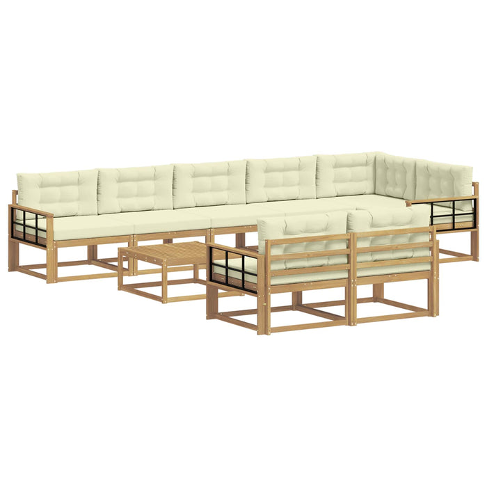 Set de canapele de exterior 9 pcs Alb și crem 79 x 79 x 37 cm WALTI