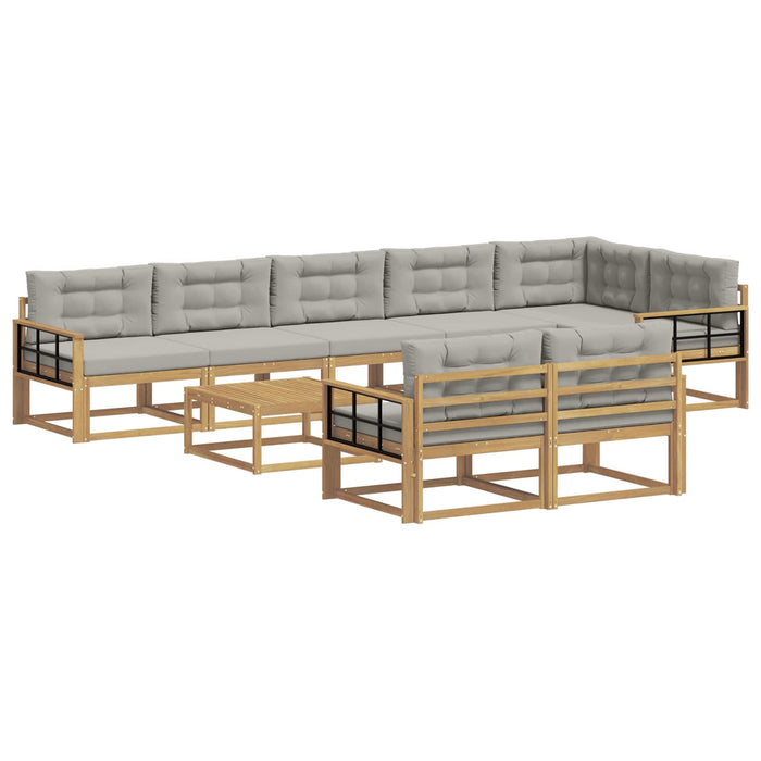 Set de canapele de exterior 9 pcs Alb și gri deschis WALTI