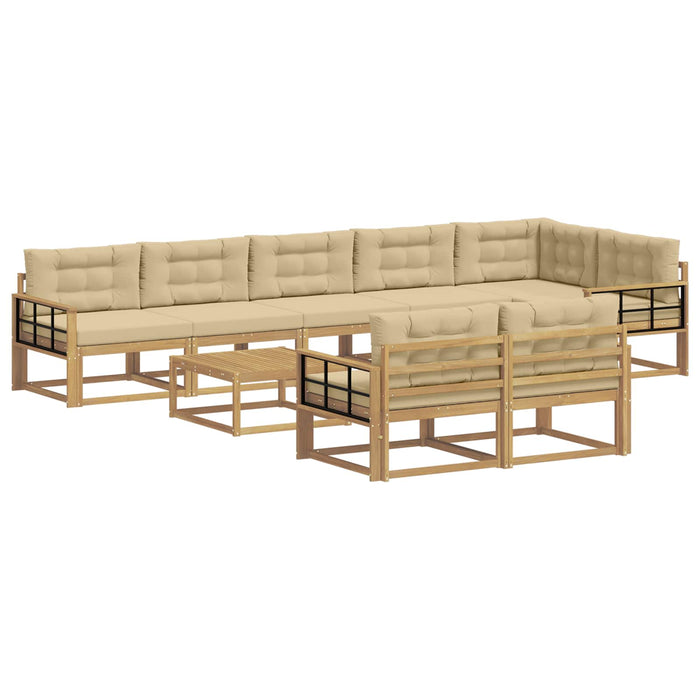 Set de canapele de exterior 9 pcs Alb și Bej 79 x 79 x 37 cm WALTI
