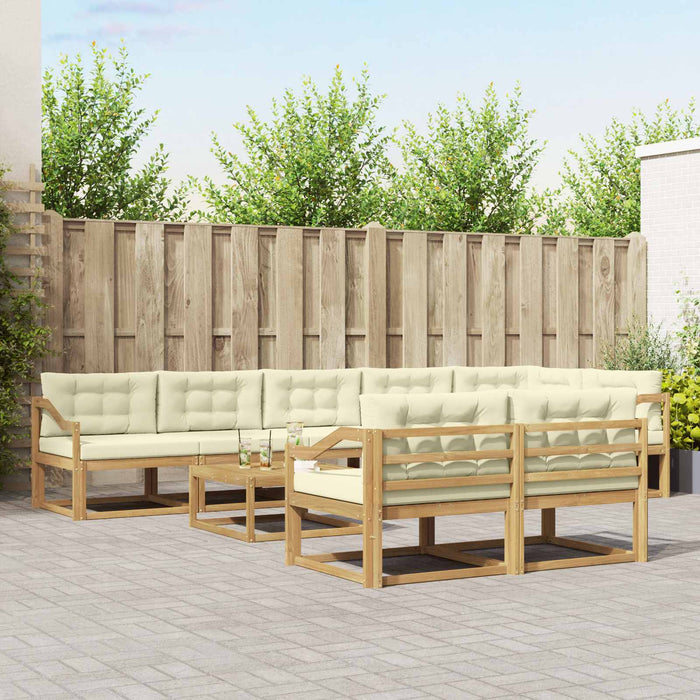 Set de canapele de exterior 9 pcs Alb și crem 79 x 79 x 37 cm WALTI