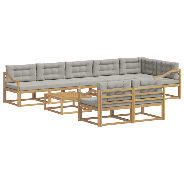 Set de canapele de exterior 9 pcs Alb și gri deschis WALTI
